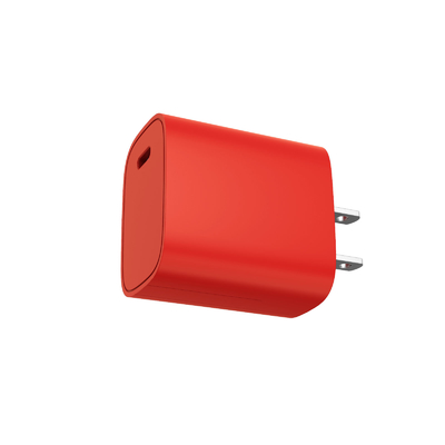 Caricatore rosso di efficienza Livello VI Wihte 20W USB C del caricatore della parete di USB del PC dell'ABS